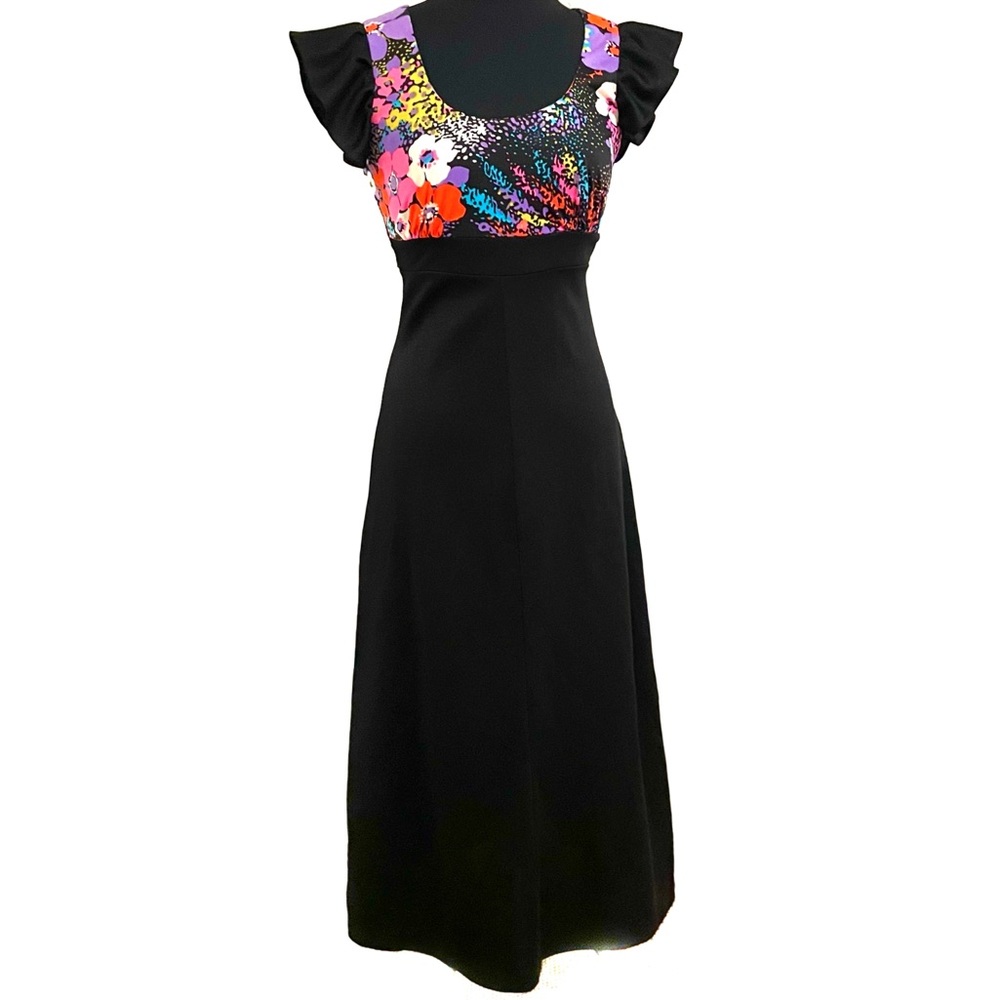Vintage 70’s Union Made Ruffle Sleeve Maxi Dress